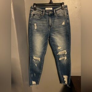 KanCan Distressed Medium Blue Skinny Jeans